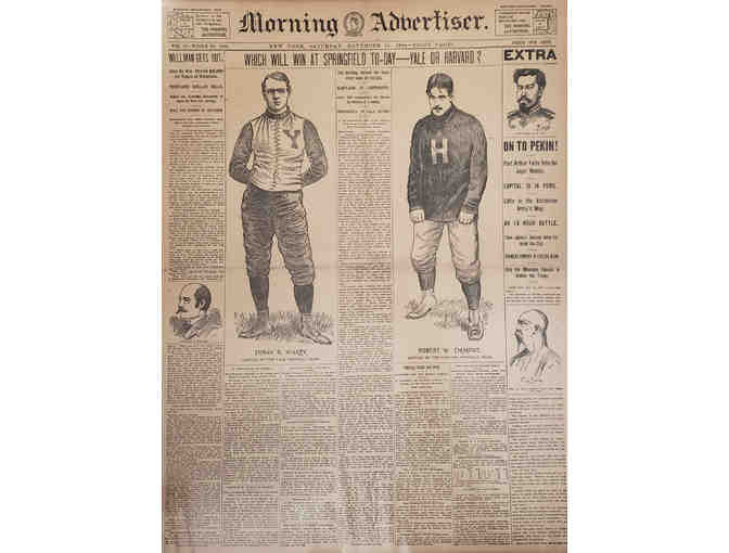 125 Year old Morning Advertiser Newspaper | 1894 Harvard/Yale Football Game
