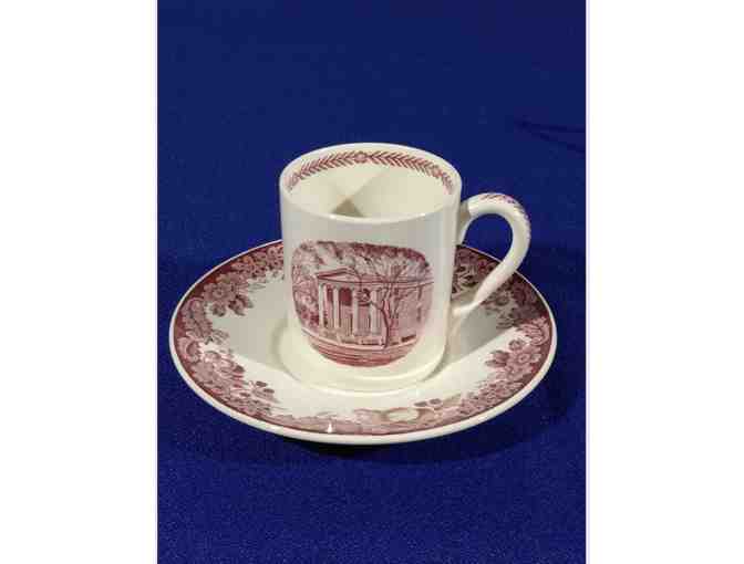 Complete Set of Crimson and White Wedgwood Harvard Teacups - Photo 1
