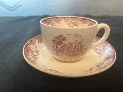 12 Antique Wedgwood China Harvard teacups with saucers - perfect for collectors!