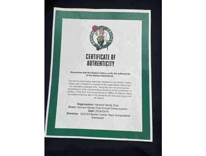 2023-24 Boston Celtics Authentic Team Autographed Basketball