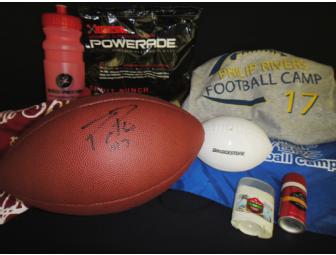 Philip Rivers (San Diego Chargers) Autographed Football and Camp Swag