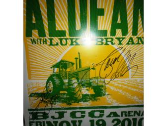Jason Aldean and Luke Bryan Autographed Hatched Show Print