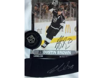 Jarret Stoll & Dustin Brown (LA Kings) Autographed Hockey Stick, Puck & Photo