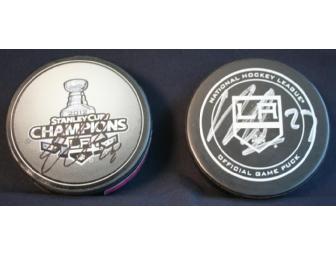 Dustin Brown & Jarret Stoll (LA Kings) Autographed Player Cards and Pucks