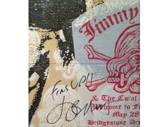 Autographed and framed Jimmy Buffett poster