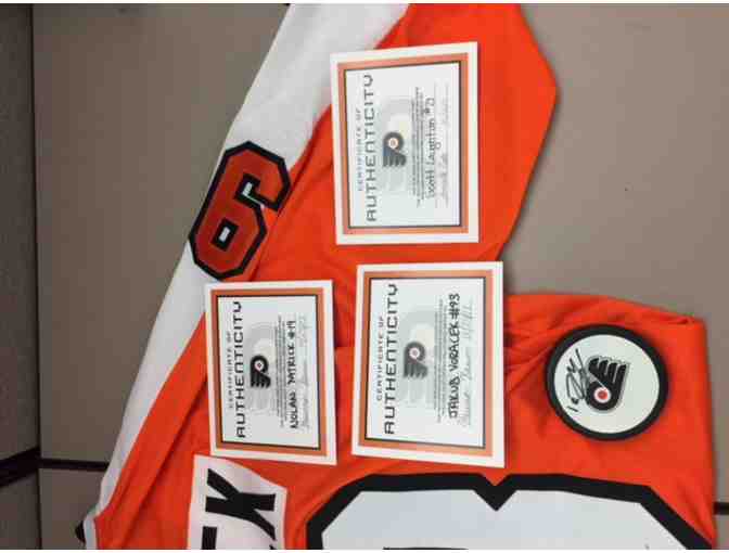 Philadelphia Flyers Autographed Jersey, Puck & Mini Helmet