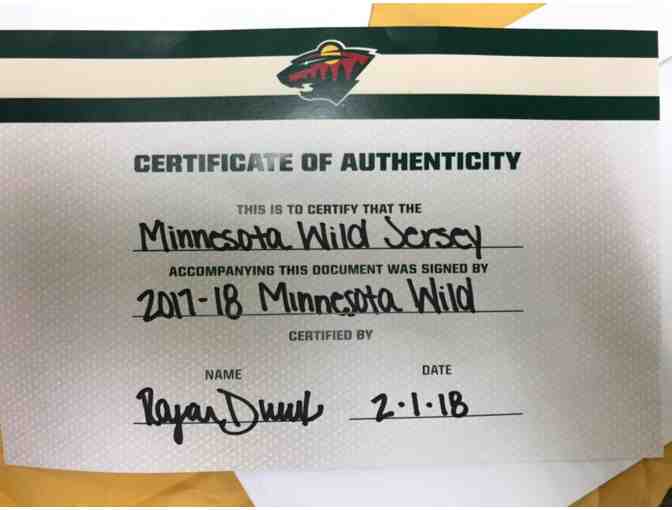 Signed Minnesota Wild Jersey