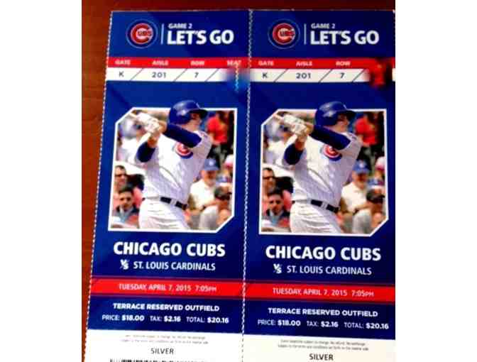 two tickets to Chicago Cubs vs St Louis Cardinals  game TBA