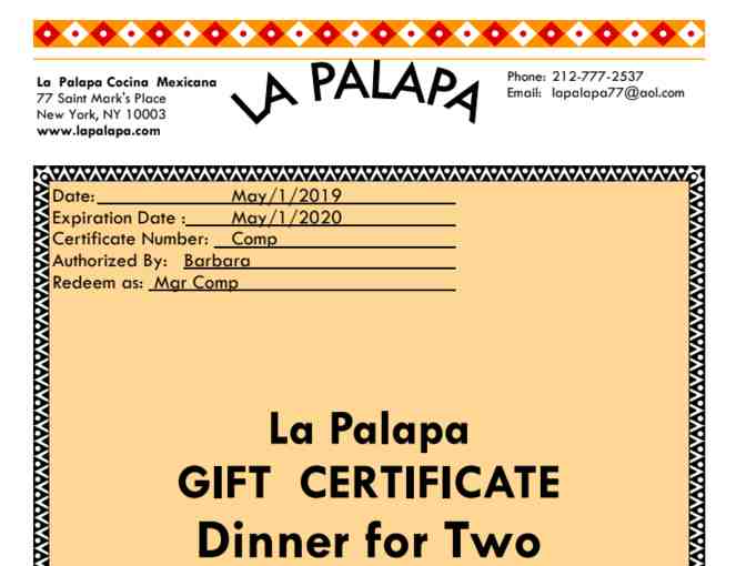 La Palapa Cocina Gift Certificate - Photo 1