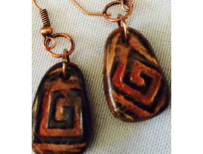 Earrings - Brown and Black Polymer Clay