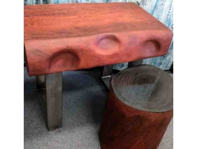 Hand Crafted African Mahogany Bench or Desk Set