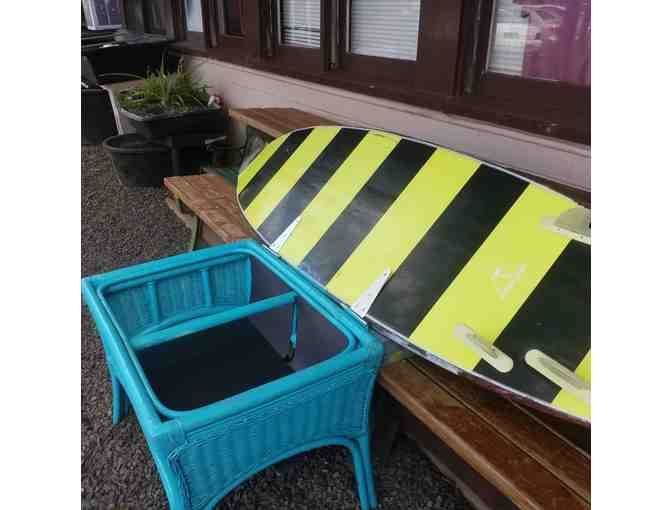 Painted Surfboard Bench