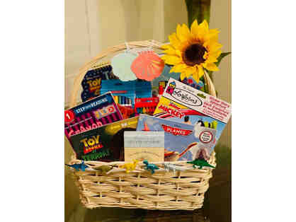 Imagination Basket - Books, Stickers, and Art Supplies
