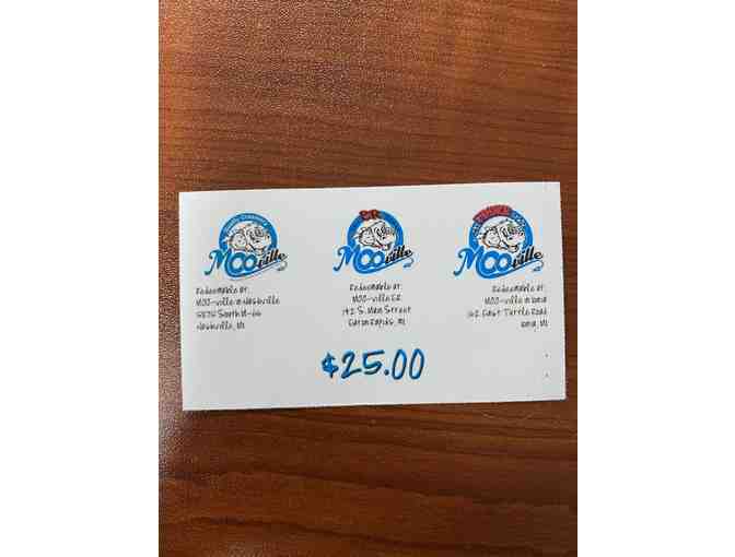 $25.00 Moo-ville Ice Cream Gift Card
