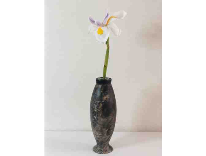 Bud vase turned from Buckeye Burl