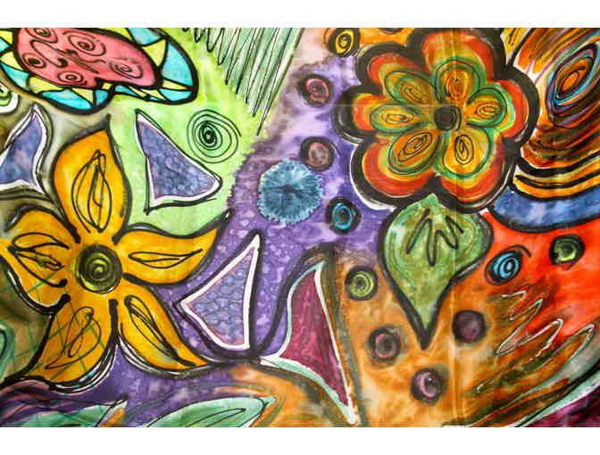 Hand Painted Silk Scarf from Brazil