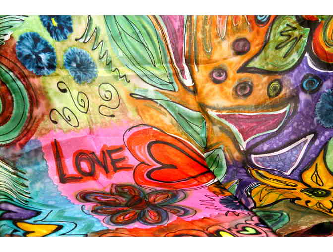 Hand Painted Silk Scarf from Brazil