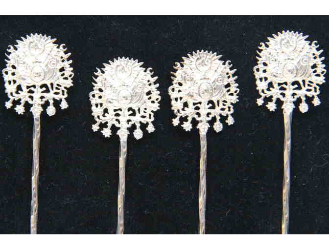 Six Silver-plated Turkish Teaspoons