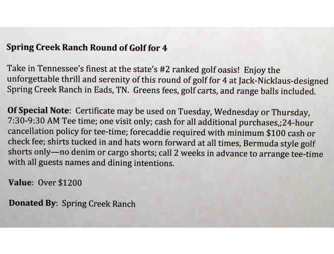 Spring Creek Ranch One Round of Golf for 4