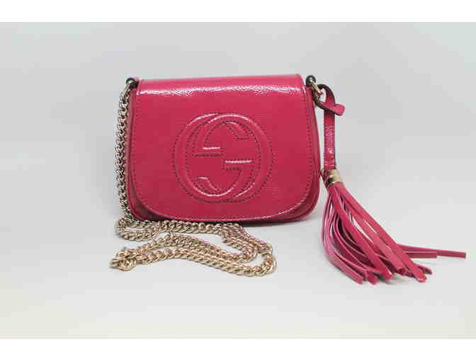 Gucci Soho Soft Patent Leather Fuchsia Shoulder Bag