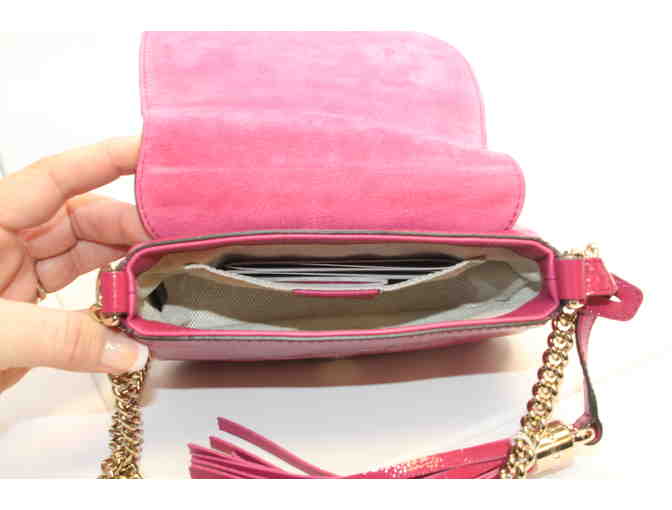 Gucci Soho Soft Patent Leather Fuchsia Shoulder Bag