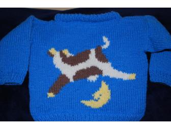 Children's Handknit Sweater & Handmade Tote Bags