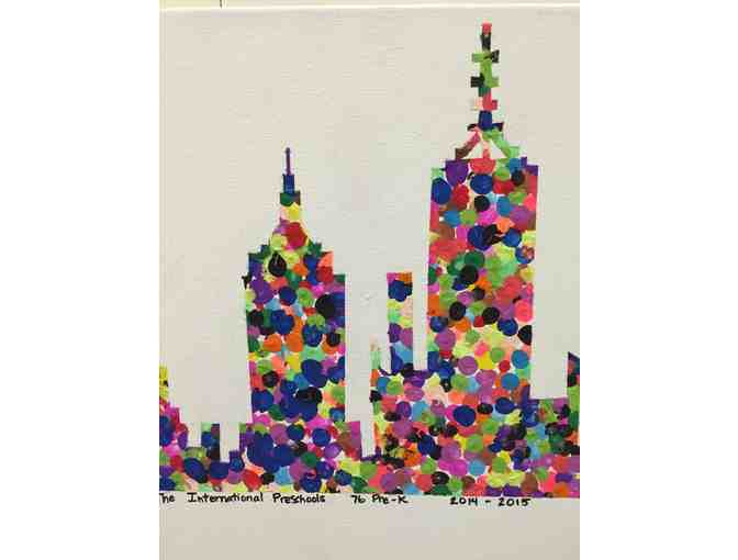 76th PreK Full Day - Thumbprint Painting of NYC Skyline