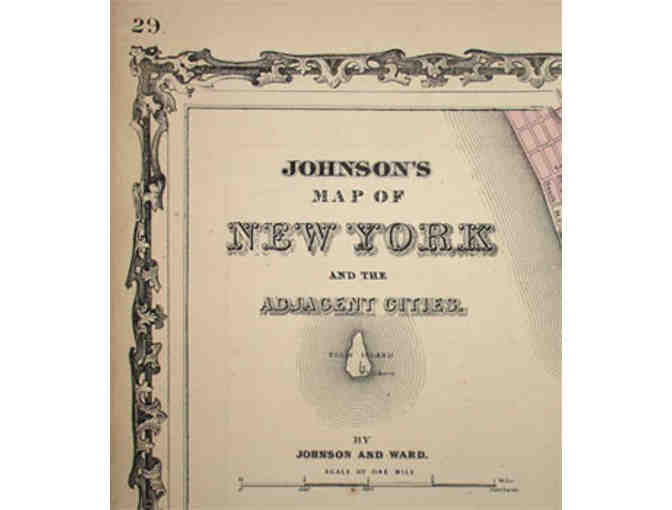 Antique Johnson's Map of New York and the Adjacent Cities from George Glazer Gallery