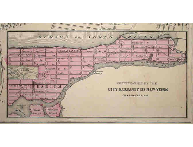 Antique Johnson's Map of New York and the Adjacent Cities from George Glazer Gallery