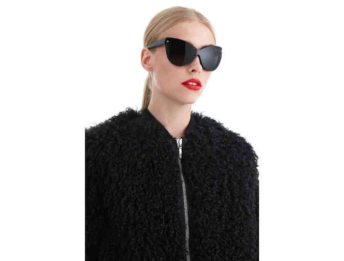 Pologeorgis - Black Chelsea Curly Lamb Bomber Jacket - Size S, M, or L