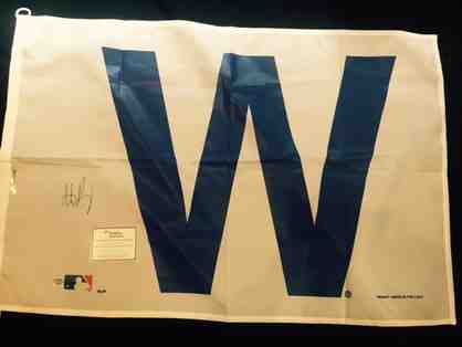 Anthony Rizzo Autographed Chicago Cubs 'W' Flag 27x37