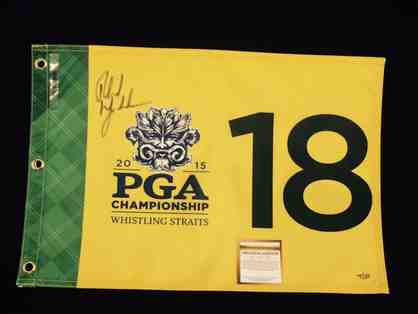 Phil Mickelson Autographed 18th Hole Pin Flag From 2015 PGA Whistling Straits Championship