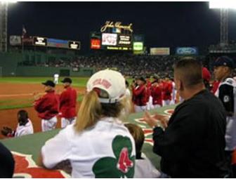 4 RED SOX Seats in the DUGOUT BOX!