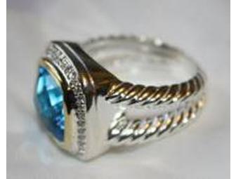 Prize 1: Specially Designed BLUE TOPAZ & DIAMOND RING!