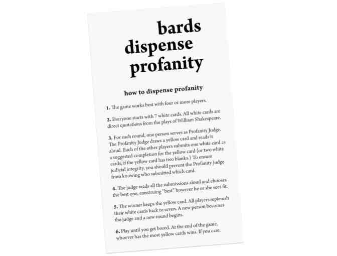 Bards Dispense Profanity: A Party Game