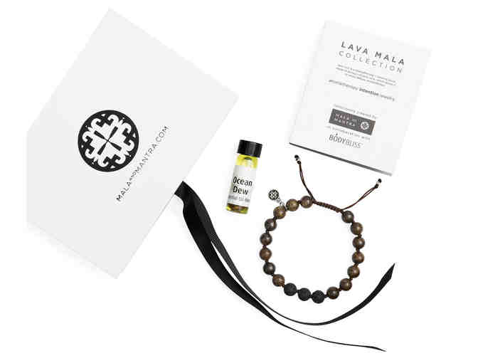 Bronzite And Lava Rock Mala Bracelet With Essential Oil Blend - Photo 1