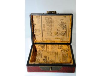 Wooden Box with Dragon and Phoenix Image
