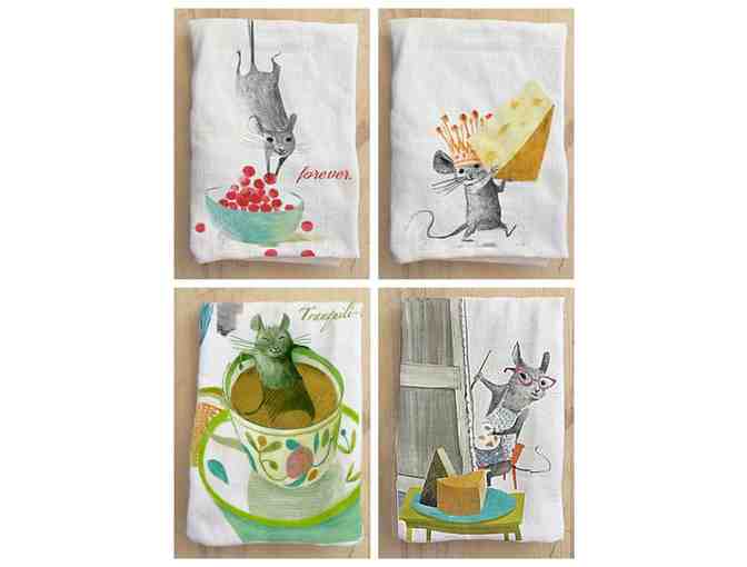 Artiphany 'Tea of Tranquility' Mug + Set of 4 Illustrated Tea Towels