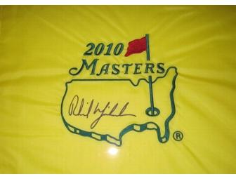 Phil Mickelson SIGNED 2010 Masters Flag Framed Display