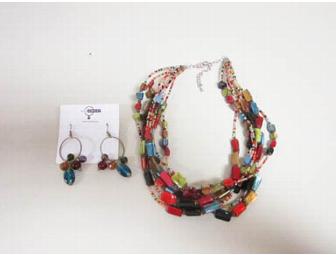 Beaded Earrings and Necklace Set