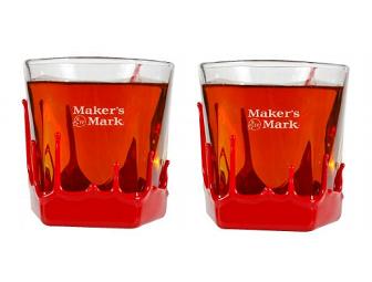 Set of Maker's Mark Dipped Rock Glasses and 10 Swirl Sticks