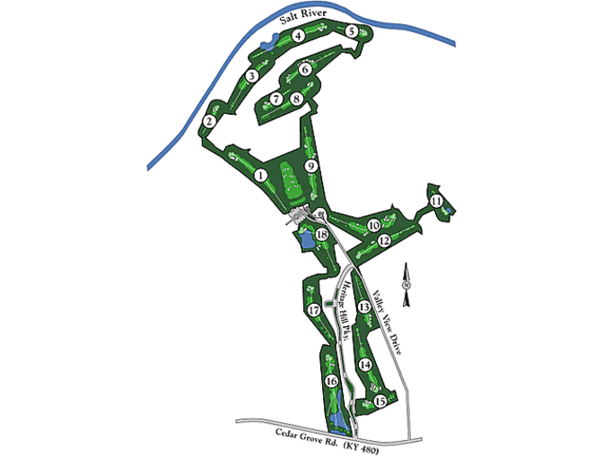 Foursome with carts at Heritage Hill