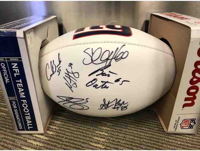 Autographed Giants Football with Giants Merchandise