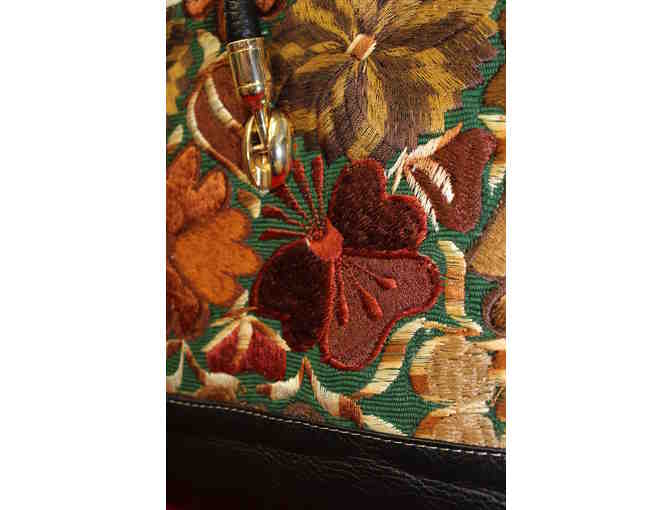 Domins Embroidered Leather Handbag