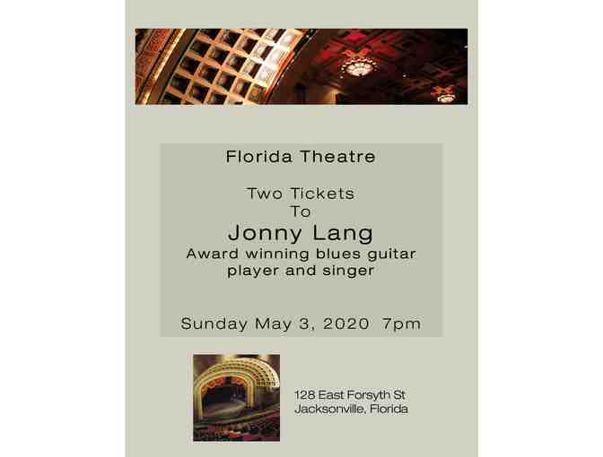 Florida Theatre: Jonny Lang Tickets