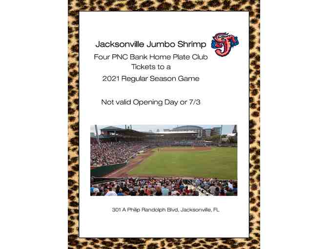 Jacksonville Jumbo Shrimp Four PNC Bank Home Plate Club Tickets