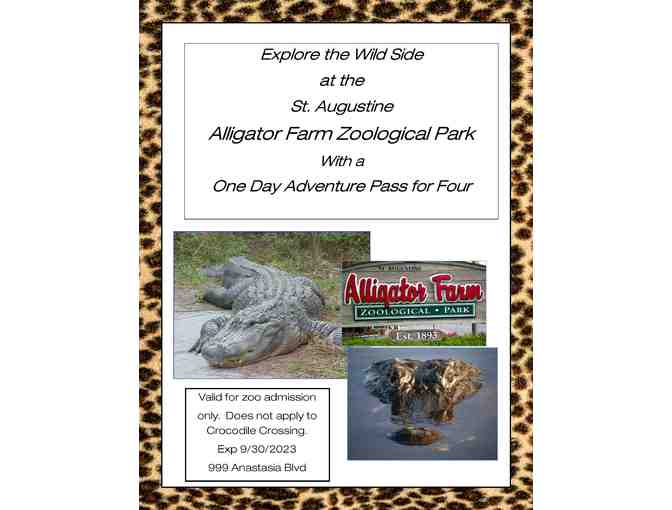 St. Augustine Alligator Farm Adventure Pass for Four