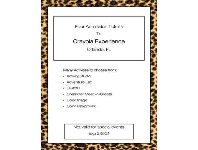 Crayola Experience - Four Admission Tickets