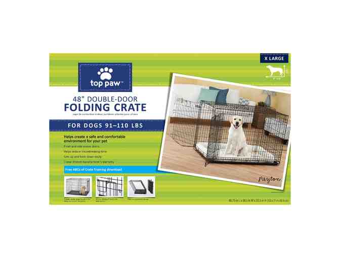 Love Your Pup Party Pack with 48' Double Door Folding Crate & a FREE Adoption Certificate
