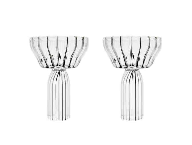 Set of 2 Exquisite Champagne Coupes from FFerrone Design